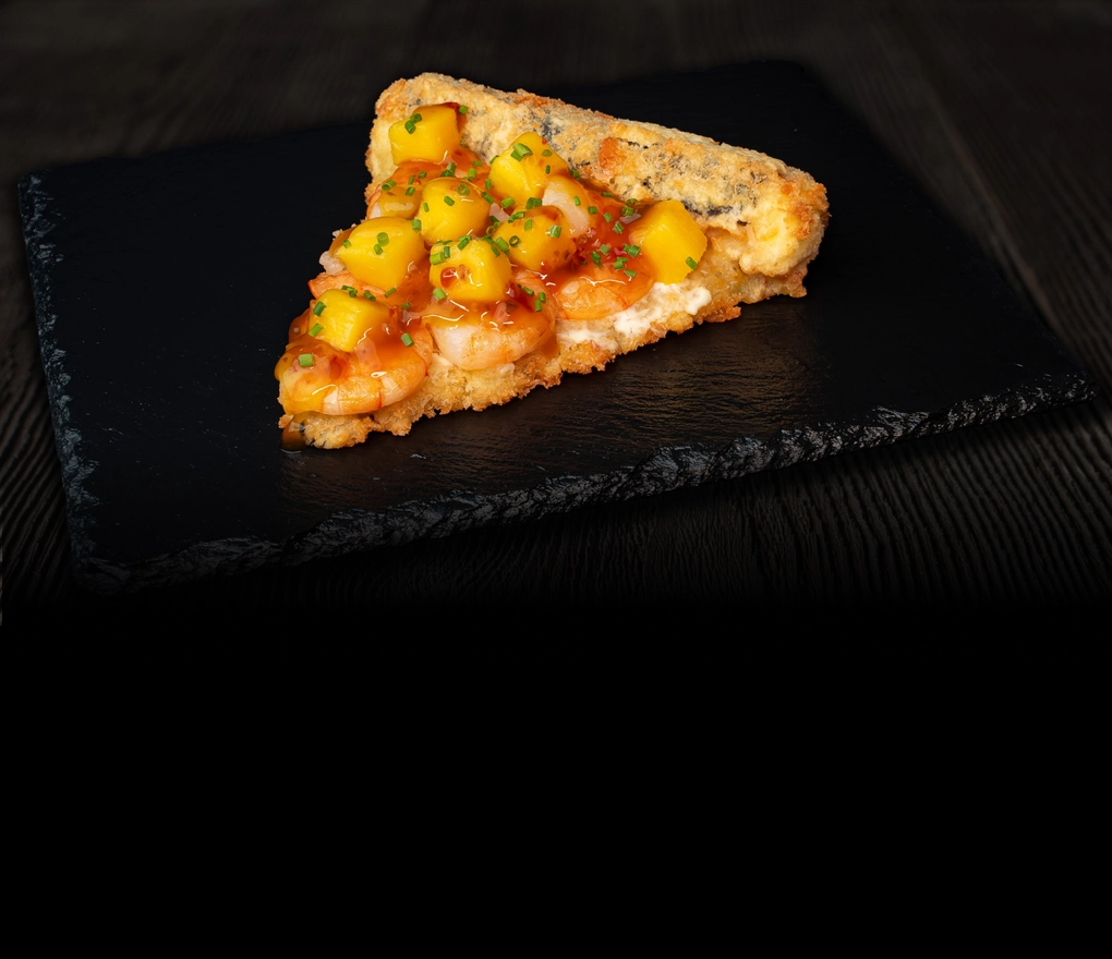 Pizza z krewetką-mango